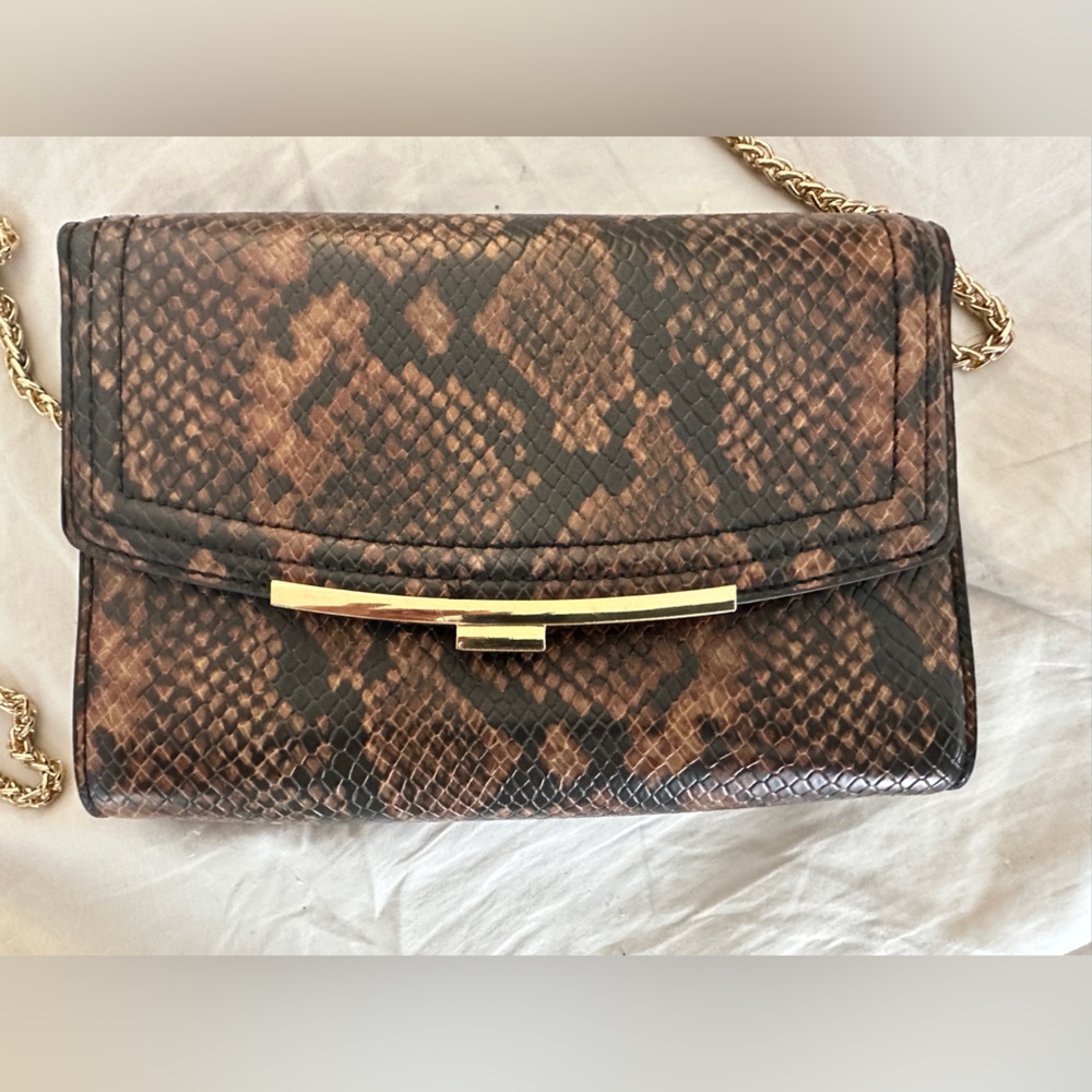 Also Faux Snakeskin Clutch